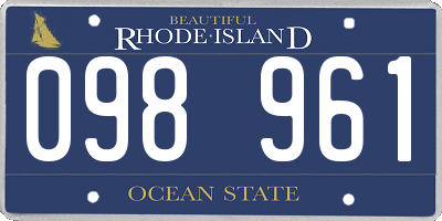 RI license plate 098961
