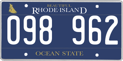 RI license plate 098962