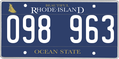 RI license plate 098963