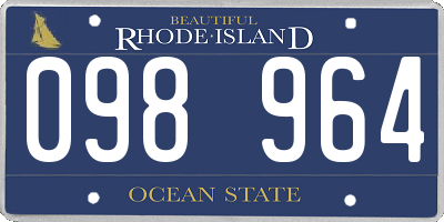 RI license plate 098964