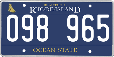 RI license plate 098965