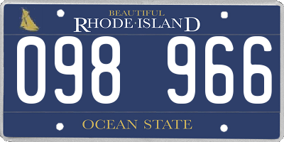 RI license plate 098966