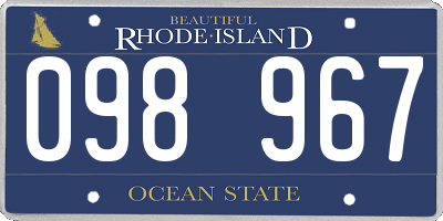 RI license plate 098967