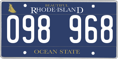 RI license plate 098968