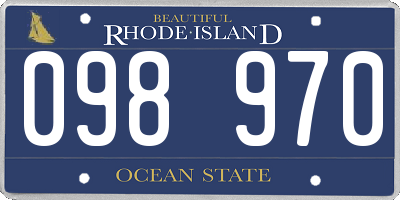 RI license plate 098970