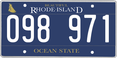 RI license plate 098971