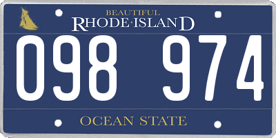 RI license plate 098974