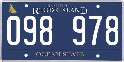 RI license plate 098978