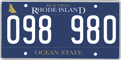 RI license plate 098980