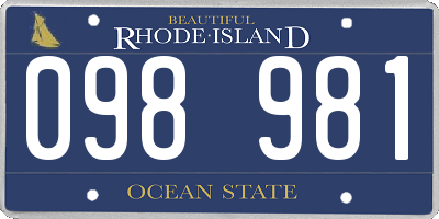 RI license plate 098981