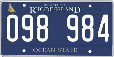 RI license plate 098984