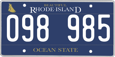 RI license plate 098985