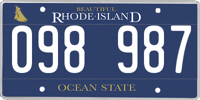 RI license plate 098987
