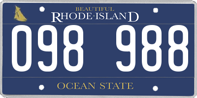 RI license plate 098988