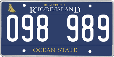 RI license plate 098989