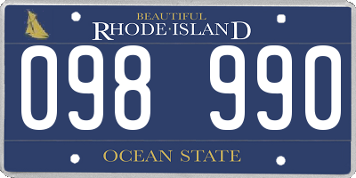 RI license plate 098990