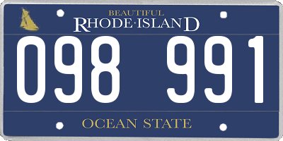 RI license plate 098991