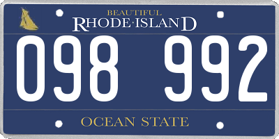 RI license plate 098992