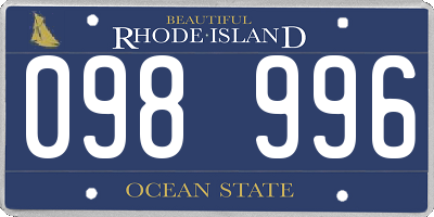 RI license plate 098996