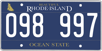 RI license plate 098997