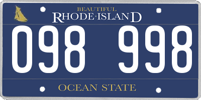RI license plate 098998