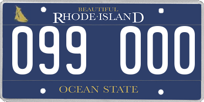 RI license plate 099000