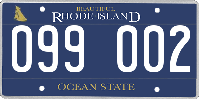 RI license plate 099002