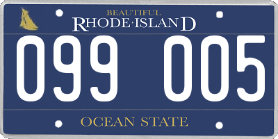 RI license plate 099005