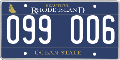RI license plate 099006