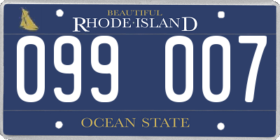 RI license plate 099007