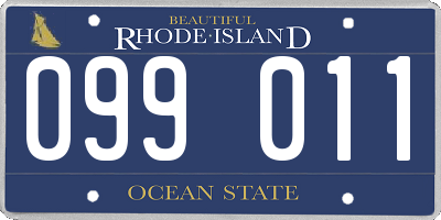RI license plate 099011