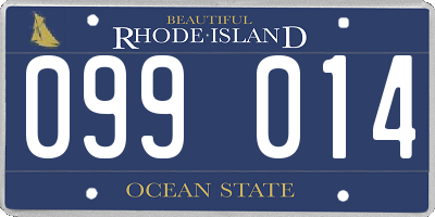 RI license plate 099014