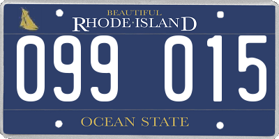 RI license plate 099015