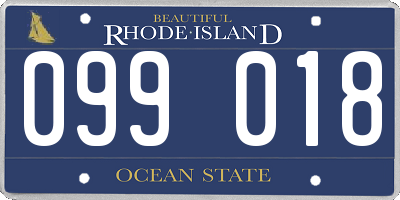 RI license plate 099018