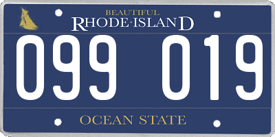 RI license plate 099019