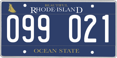 RI license plate 099021