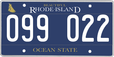RI license plate 099022