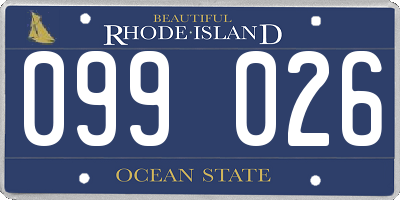 RI license plate 099026