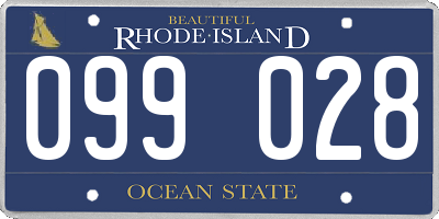 RI license plate 099028
