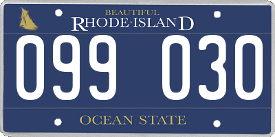 RI license plate 099030