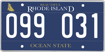 RI license plate 099031