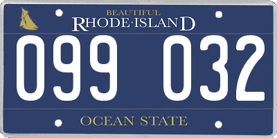 RI license plate 099032