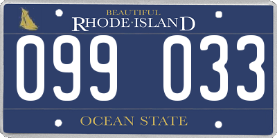 RI license plate 099033