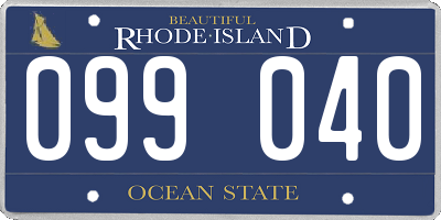 RI license plate 099040