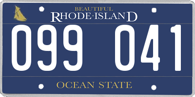 RI license plate 099041
