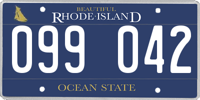 RI license plate 099042