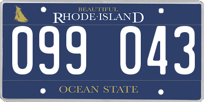 RI license plate 099043