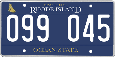 RI license plate 099045