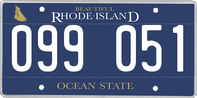 RI license plate 099051