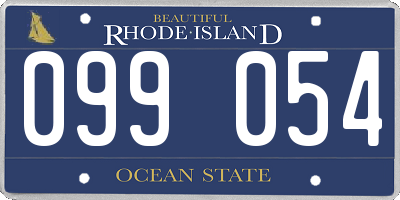 RI license plate 099054